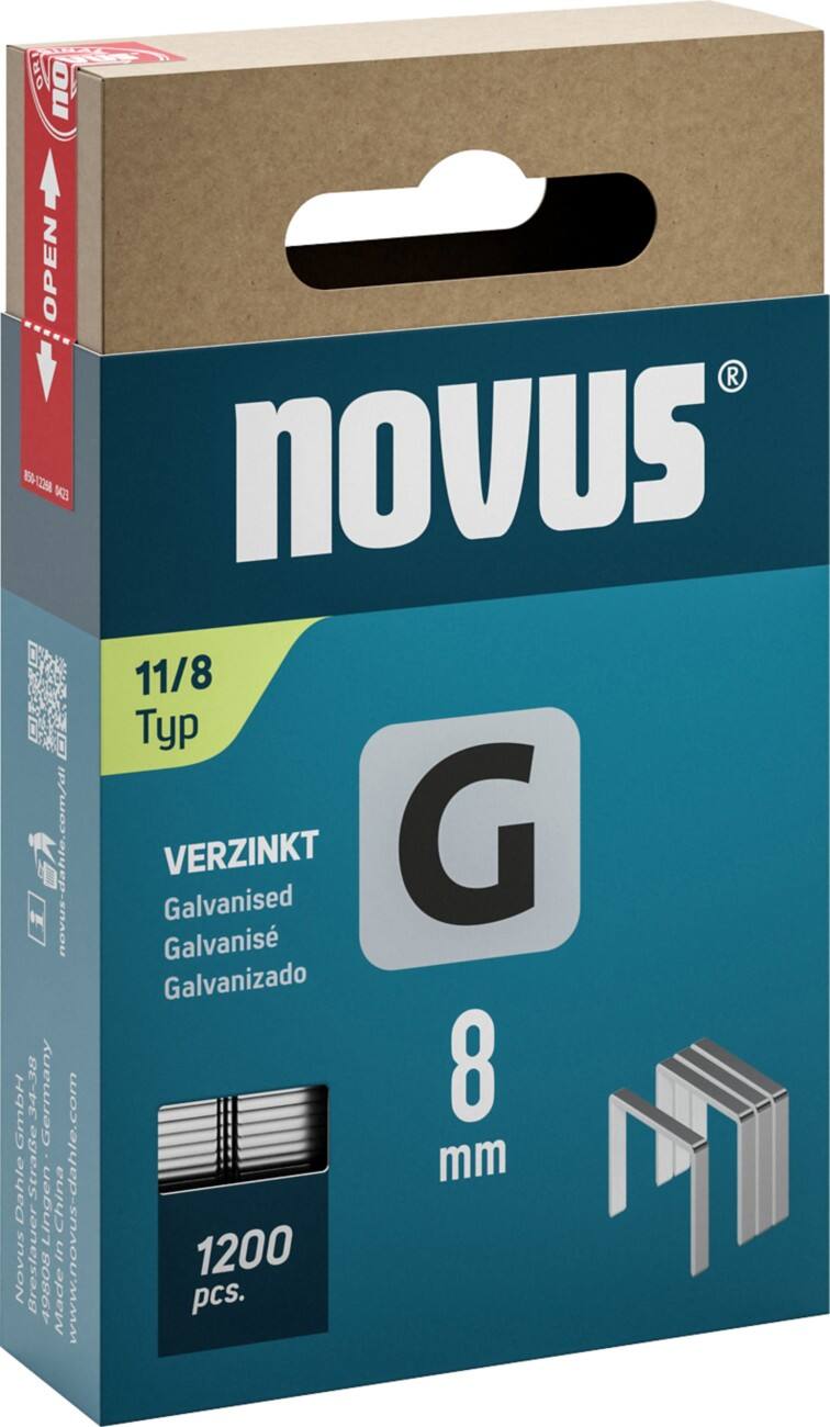 Novus Staples 042-0796 Galvanised Wire Silver Grey Pack of 1200