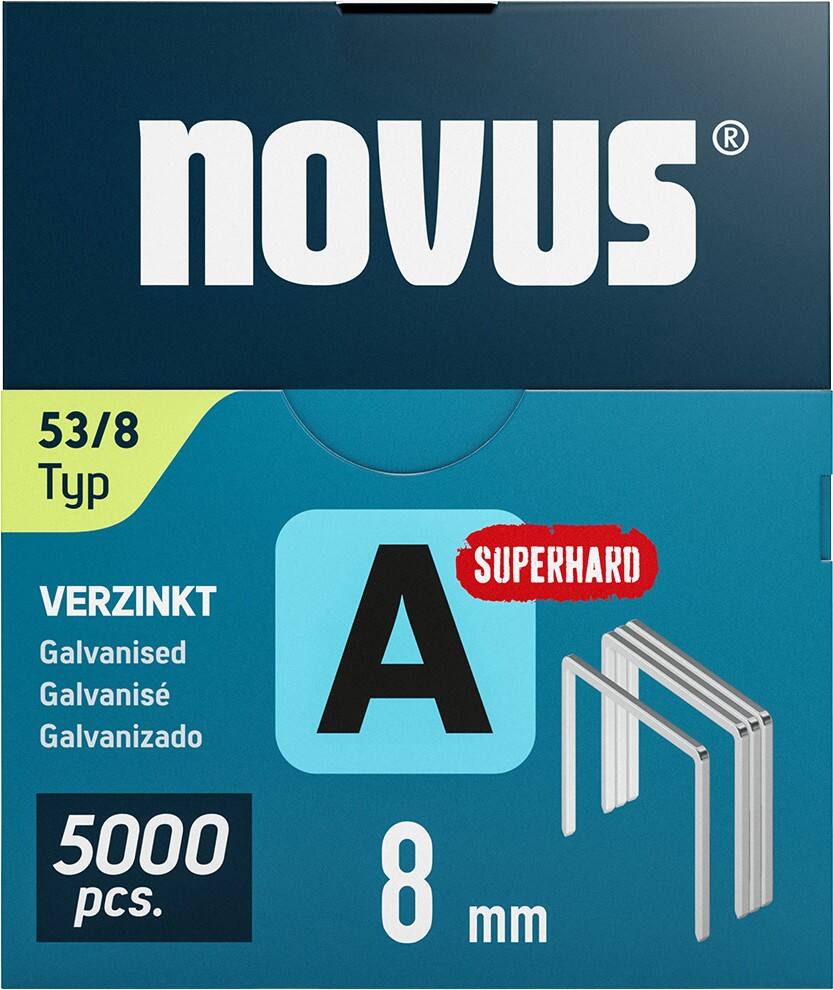 Novus Staples 042-0762 Galvanised Wire Silver Grey Pack of 5000
