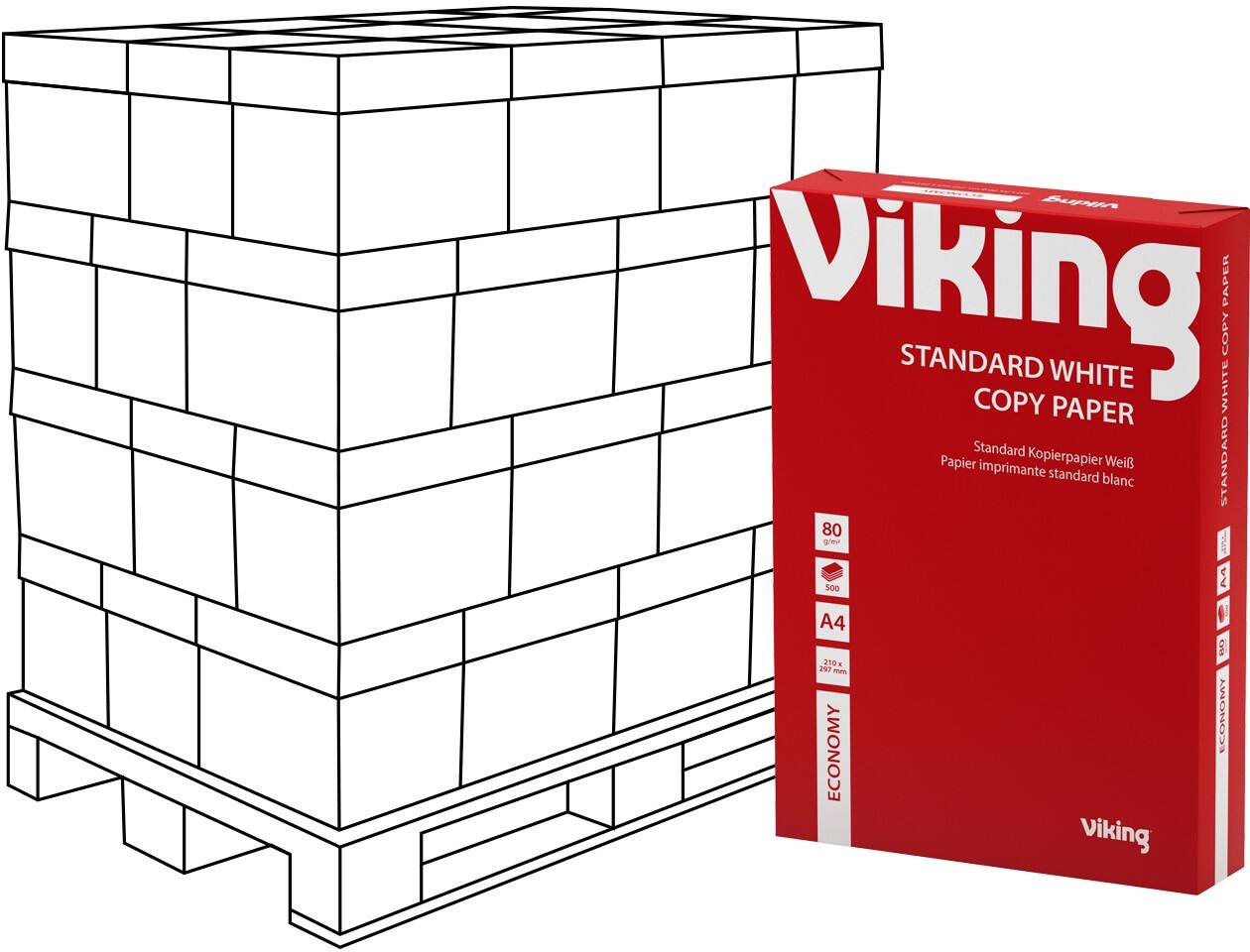 Viking Economy A4 Printer Paper 80 gsm White 146 CIE 240 Packs of 500 Sheets