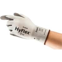 Ansell HyFlex Mechanical Protection Non-Disposable Gloves PU (Polyurethane) HPPE, Nylon, Spandex Size 11 Grey, White 12 Pairs