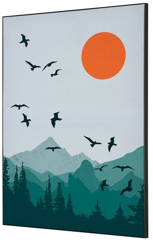 SHOWDOWN Sun and Birds Textile Wall Decoration Multicolour Aluminium