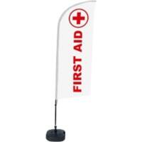SHOWDOWN First Aid Wind shape Beach Flag Base Included 330 x 89 cm Single Sided Aluminium