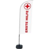 SHOWDOWN First Aid Wind shape Beach Flag Base Included 330 x 89 cm Single Sided Aluminium