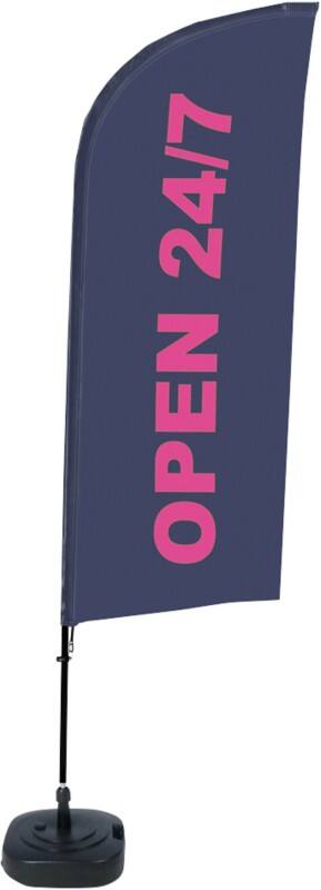 SHOWDOWN Open Wind shape Beach Flag Base Included 330 x 89 cm Single Sided Aluminium