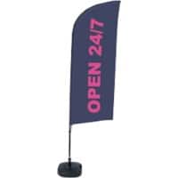 SHOWDOWN Open Wind shape Beach Flag Base Included 330 x 89 cm Single Sided Aluminium