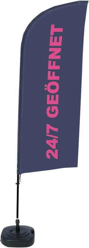 SHOWDOWN Open Wind shape Beach Flag Base Included 330 x 89 cm Single Sided Aluminium