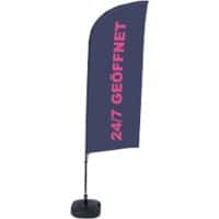 SHOWDOWN Open Wind shape Beach Flag Base Included 330 x 89 cm Single Sided Aluminium