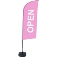 SHOWDOWN Open Wind shape Beach Flag Base Included 330 x 89 cm Single Sided Aluminium