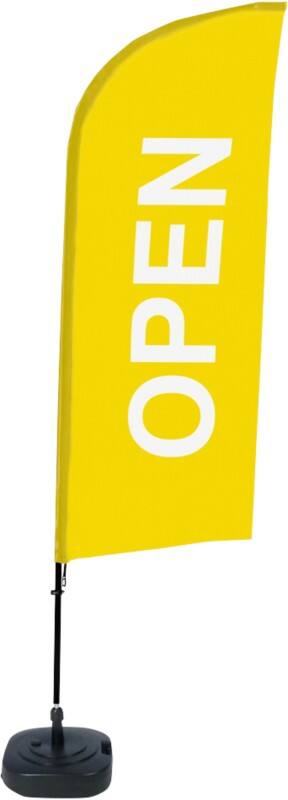 SHOWDOWN Open Wind shape Beach Flag Base Included 330 x 89 cm Single Sided Aluminium