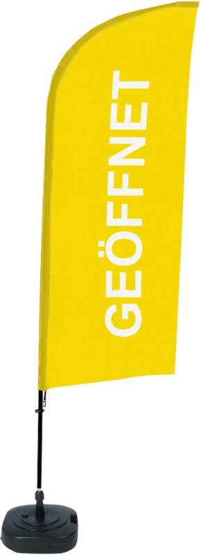 SHOWDOWN Open Wind shape Beach Flag Base Included 330 x 89 cm Single Sided Aluminium