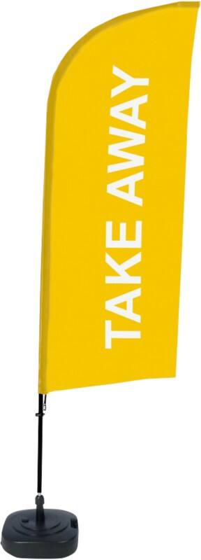 SHOWDOWN Take Away Wind shape Beach Flag Base Included 330 x 89 cm Single Sided Aluminium