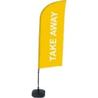 SHOWDOWN Take Away Wind shape Beach Flag Base Included 330 x 89 cm Single Sided Aluminium