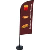 SHOWDOWN Snacks Wind shape Beach Flag 330 x 89 cm Single Aluminium