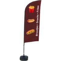 SHOWDOWN Snacks Wind shape Beach Flag Base Included 330 x 89 cm Single Sided Aluminium