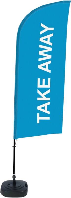 SHOWDOWN Take Away Wind shape Beach Flag Base Included 330 x 89 cm Single Sided Aluminium