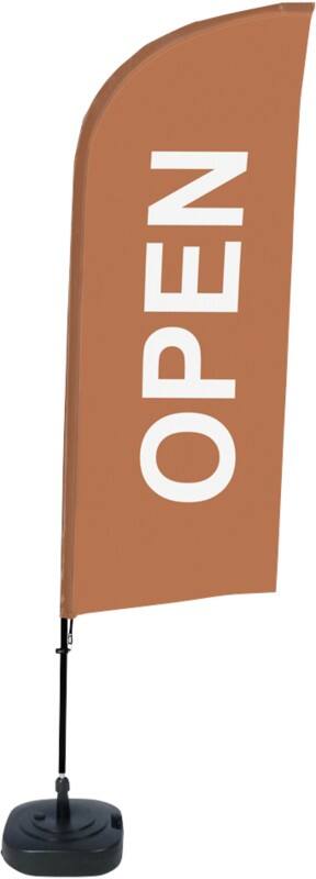 SHOWDOWN Open Wind shape Beach Flag Base Included 330 x 89 cm Single Sided Aluminium