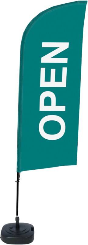 SHOWDOWN Open Wind shape Beach Flag Base Included 330 x 89 cm Single Sided Aluminium