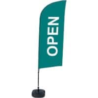 SHOWDOWN Open Wind shape Beach Flag Green 330 x 89 cm Single Aluminium