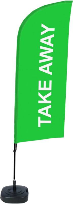 SHOWDOWN Take Away Wind shape Beach Flag Base Included 330 x 89 cm Single Sided Aluminium