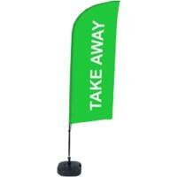 SHOWDOWN Take Away Wind shape Beach Flag Green 330 x 89 cm Single Aluminium