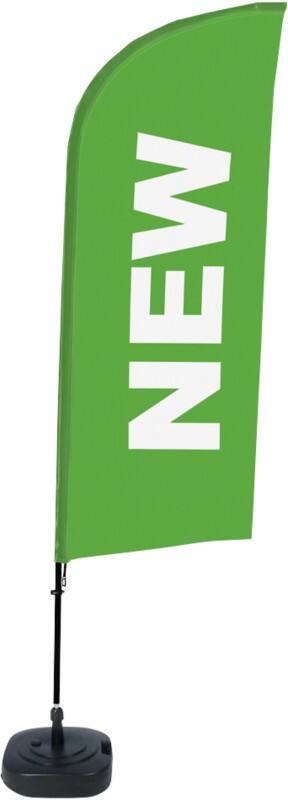 SHOWDOWN New Wind shape Beach Flag Base Included 330 x 89 cm Single Sided Aluminium