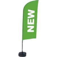 SHOWDOWN New Wind shape Beach Flag Green 330 x 89 cm Single Aluminium