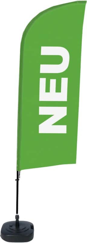 SHOWDOWN New Wind shape Beach Flag Base Included 330 x 89 cm Single Sided Aluminium