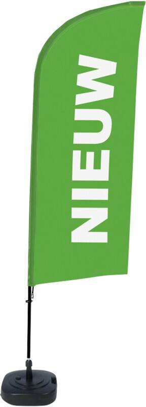 SHOWDOWN New Wind shape Beach Flag Base Included 330 x 89 cm Single Sided Aluminium