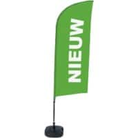 SHOWDOWN New Wind shape Beach Flag Green 330 x 89 cm Single Aluminium