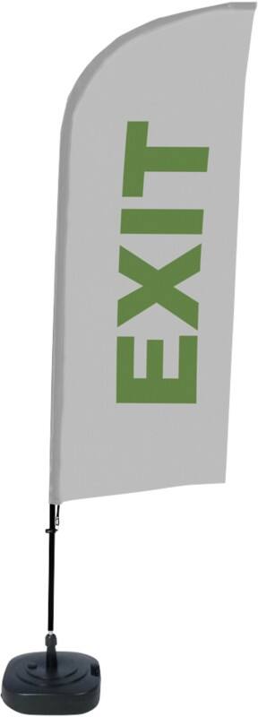 SHOWDOWN Exit Wind shape Beach Flag Base Included 330 x 89 cm Single Sided Aluminium