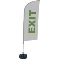 SHOWDOWN Exit Wind shape Beach Flag Base Included 330 x 89 cm Single Sided Aluminium