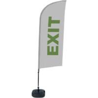 SHOWDOWN Exit Wind shape Beach Flag Grey 330 x 89 cm Single Aluminium