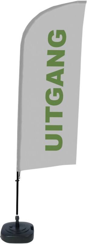 SHOWDOWN Exit Wind shape Beach Flag Base Included 330 x 89 cm Single Sided Aluminium