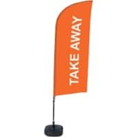 SHOWDOWN Take Away Wind shape Beach Flag Orange 330 x 89 cm Single Aluminium