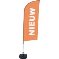 SHOWDOWN New Wind shape Beach Flag Base Included 330 x 89 cm Single Sided Aluminium