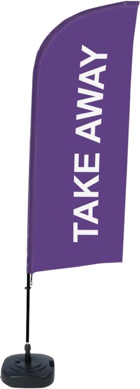 SHOWDOWN Take Away Wind shape Beach Flag Base Included 330 x 89 cm Single Sided Aluminium