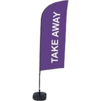 SHOWDOWN Take Away Wind shape Beach Flag Purple 330 x 89 cm Single Aluminium