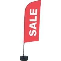 SHOWDOWN Sale Wind shape Beach Flag Red 330 x 89 cm Single Aluminium