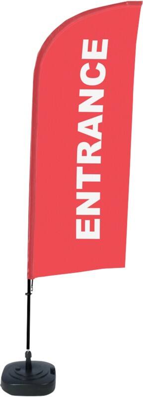 SHOWDOWN Entrance Wind shape Beach Flag Base Included 330 x 89 cm Single Sided Aluminium