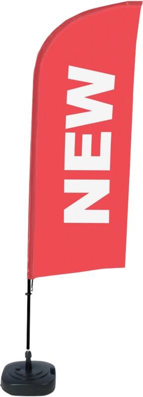 SHOWDOWN New Wind shape Beach Flag Base Included 330 x 89 cm Single Sided Aluminium