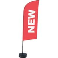 SHOWDOWN New Wind shape Beach Flag Red 330 x 89 cm Single Aluminium