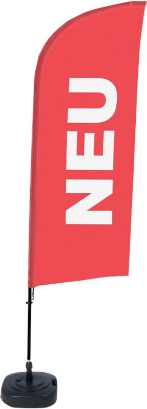 SHOWDOWN New Wind shape Beach Flag Base Included 330 x 89 cm Single Sided Aluminium