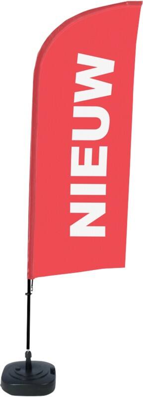 SHOWDOWN New Wind shape Beach Flag Base Included 330 x 89 cm Single Sided Aluminium