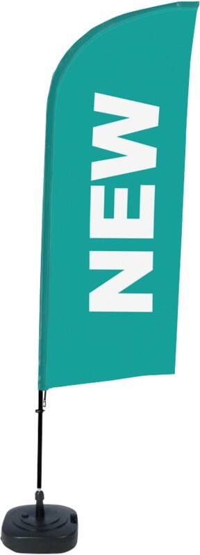 SHOWDOWN New Wind shape Beach Flag Base Included 330 x 89 cm Single Sided Aluminium