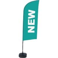 SHOWDOWN New Wind shape Beach Flag Turquoise 330 x 89 cm Single Aluminium