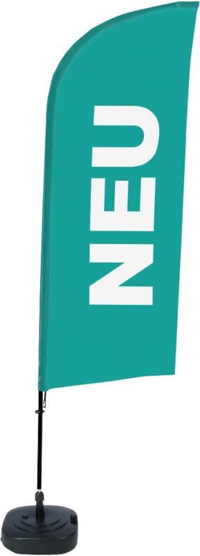 SHOWDOWN New Wind shape Beach Flag Base Included 330 x 89 cm Single Sided Aluminium