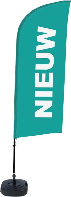 SHOWDOWN New Wind shape Beach Flag Base Included 330 x 89 cm Single Sided Aluminium