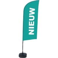 SHOWDOWN New Wind shape Beach Flag Turquoise 330 x 89 cm Single Aluminium