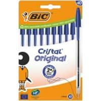 BIC Cristal Original Ballpoint Pen Medium 0.4 mm Blue Pack of 10