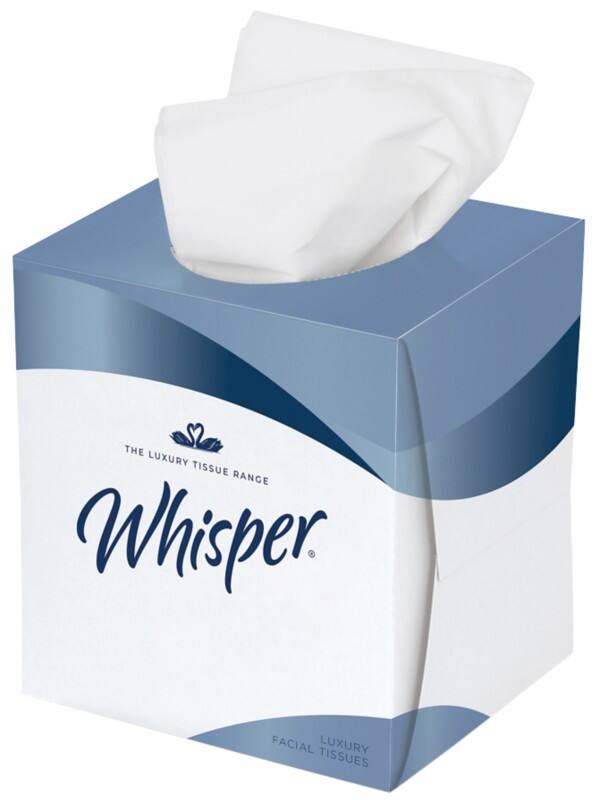 Whisper Cubed Soft Facial Tissues 2 Ply FC2W24 24 Boxes of 70 Sheets